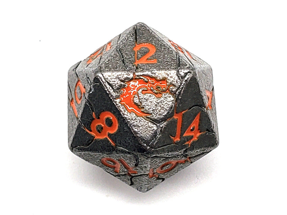 Orc Forged - Ancient Silver with Orange D20