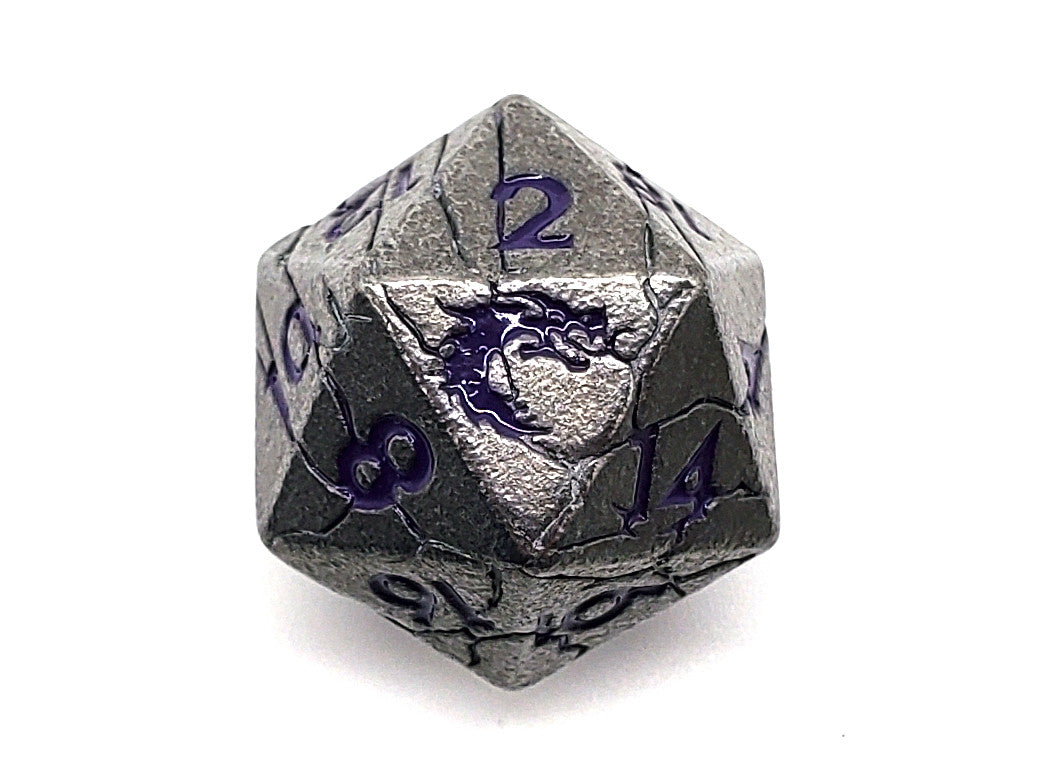 Orc Forged - Ancient Silver with Purple D20