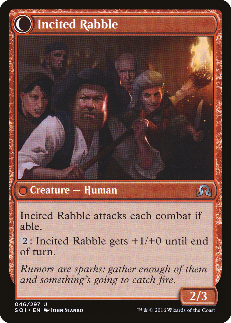 Town Gossipmonger // Incited Rabble (SOI-046) - : (Double Faced Transform) Foil