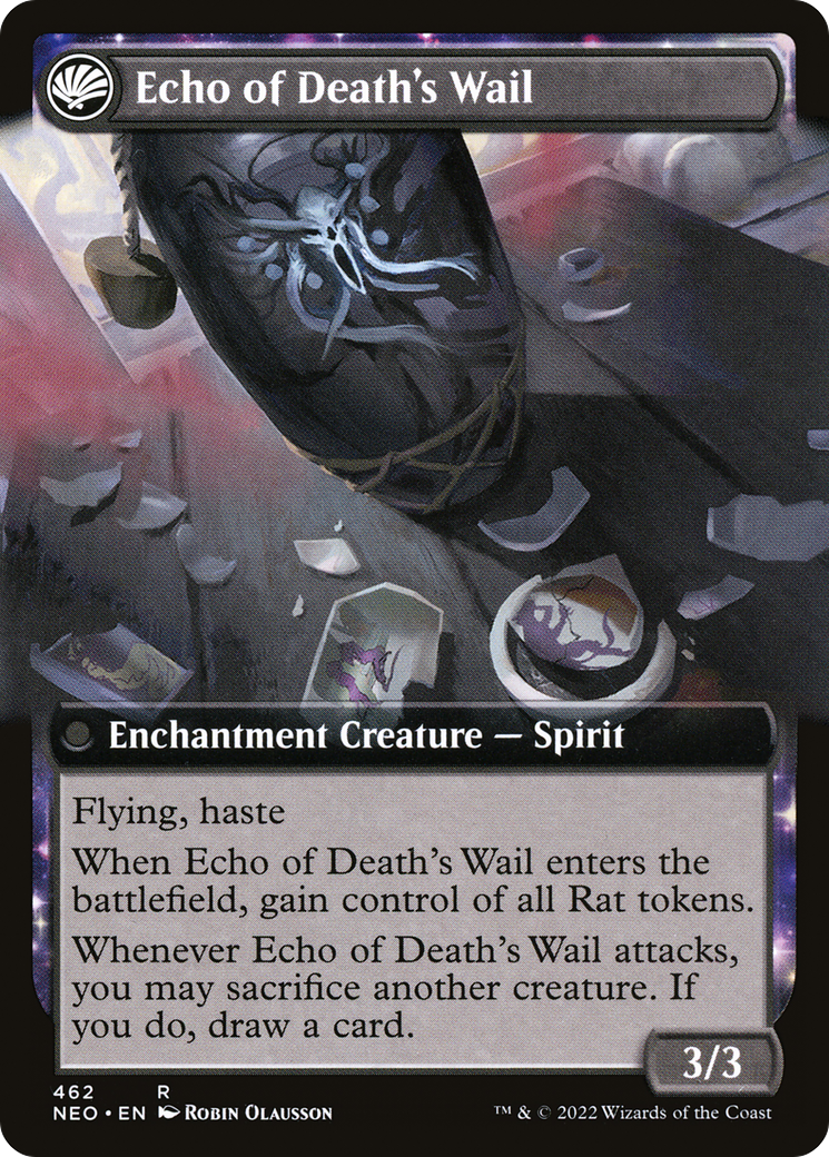 Tribute to Horobi // Echo of Death's Wail (NEO-462) - : (Extended Art, fandfc, enchantment) Foil