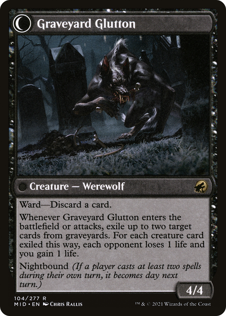 Graveyard Trespasser // Graveyard Glutton (MID-104) - : (Double Faced Transform)