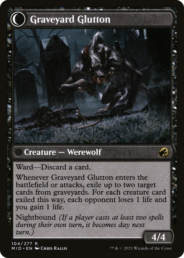 Graveyard Trespasser // Graveyard Glutton (MID-104) - : (Double Faced Transform)