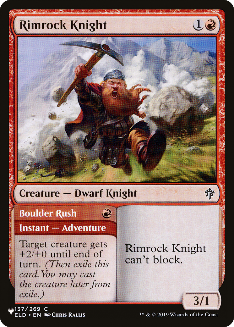 Rimrock Knight // Boulder Rush (LIST-ELD-137) -