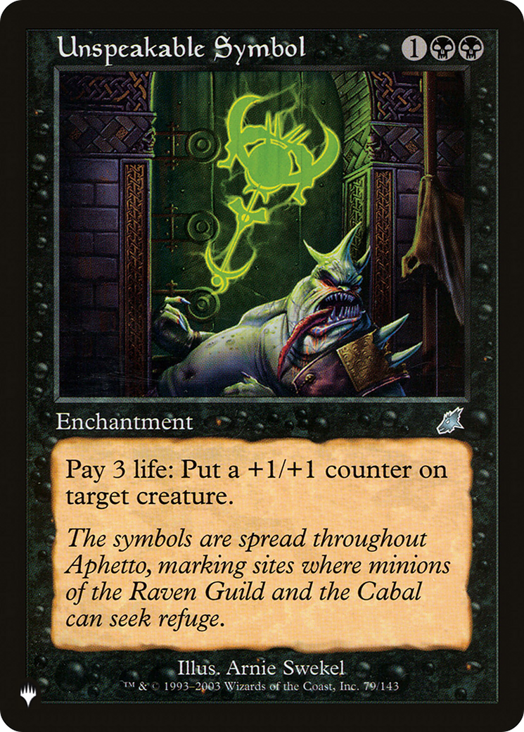 Unspeakable Symbol (LIST-SCG-79) -