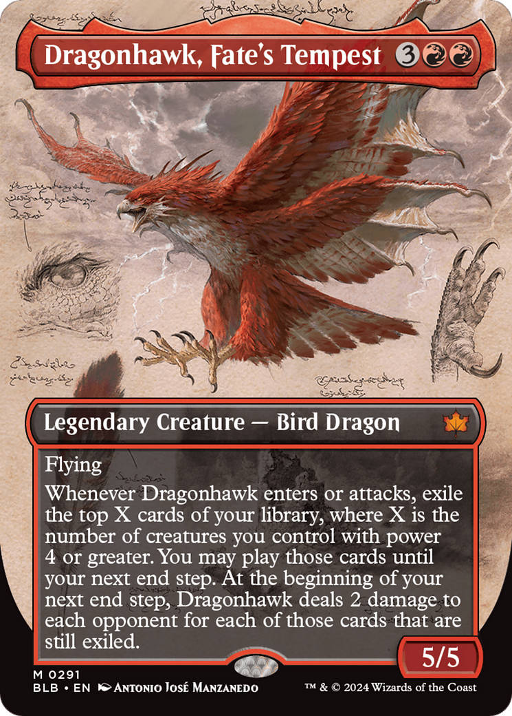 Dragonhawk, Fate's Tempest (BLB-291) - : (Showcase) (Borderless) Foil