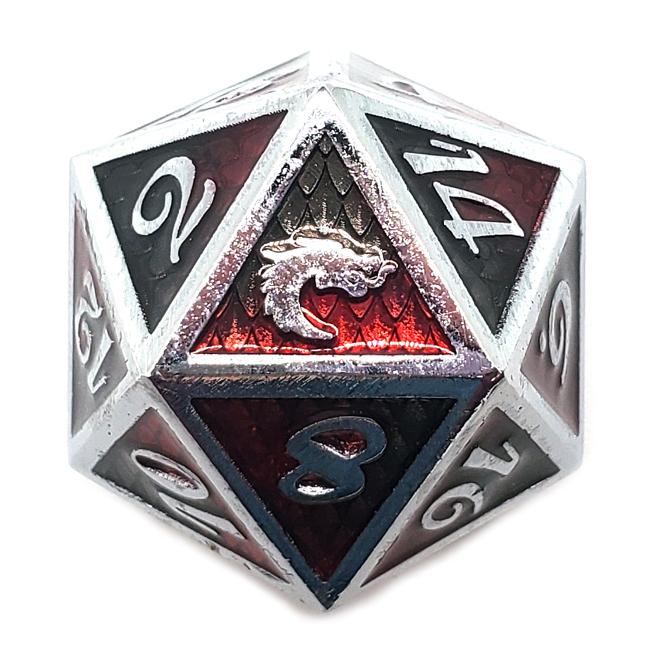Dragon Scale - Black & Red D20