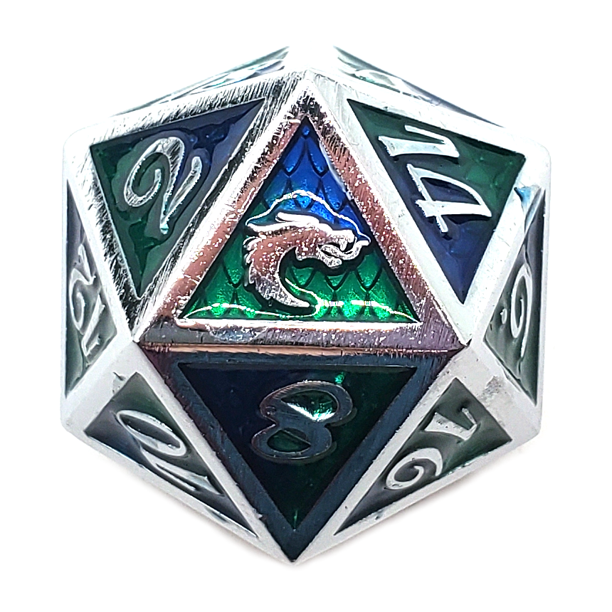 Dragon Scale - Blue & Green D20