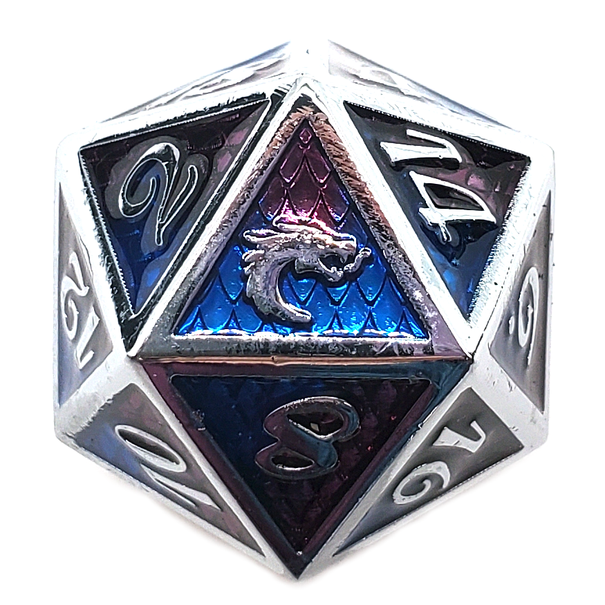 Dragon Scale - Purple & Blue D20