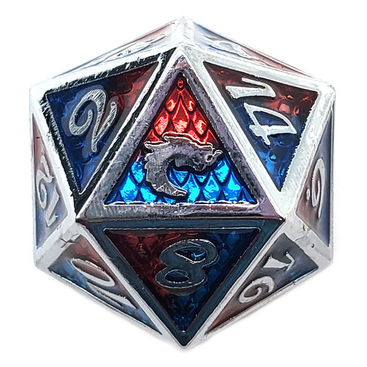 Dragon Scale - Red & Blue D20
