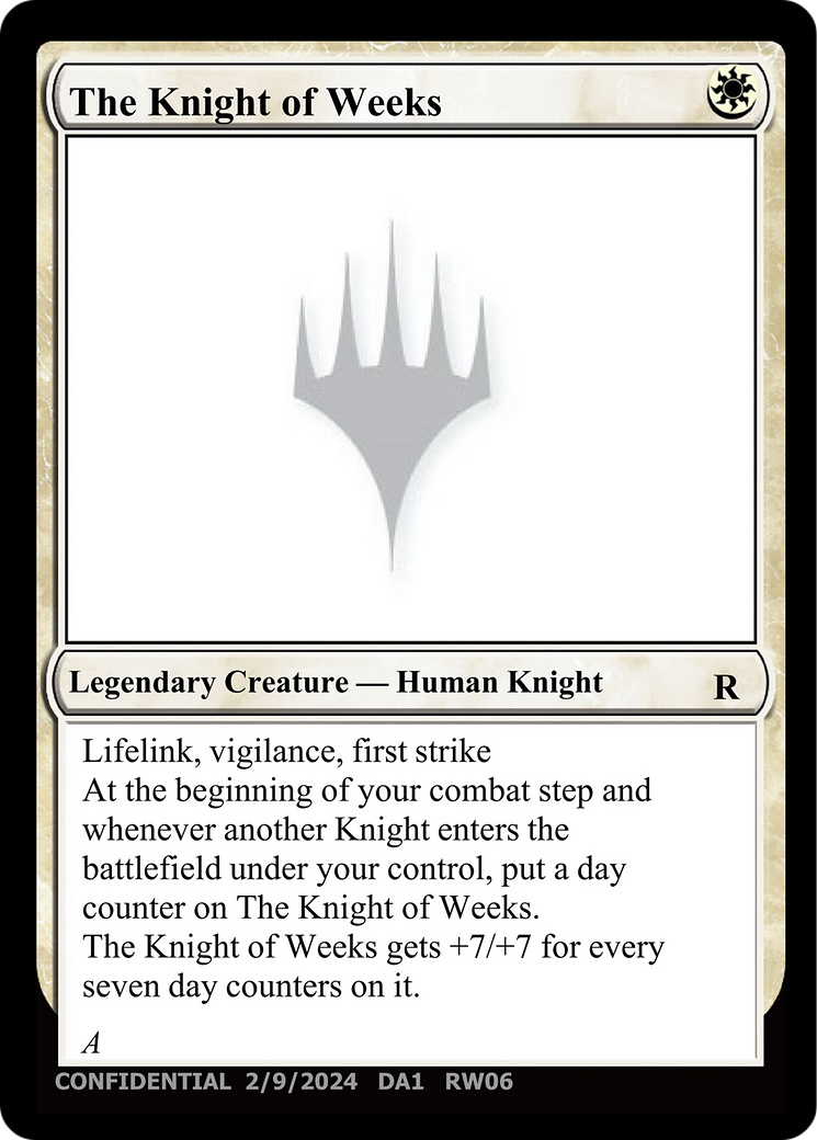 The Knight of Weeks (DA1-RW06) -