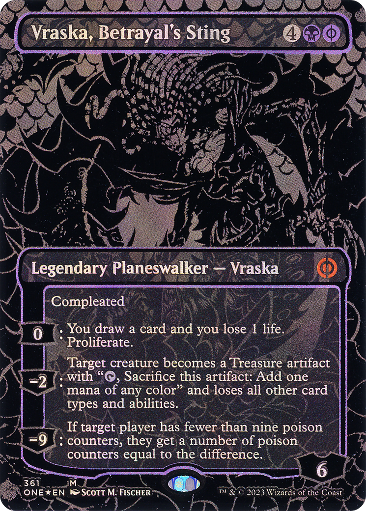 Vraska, Betrayal's Sting (ONE-361) -  (Borderless) Foil