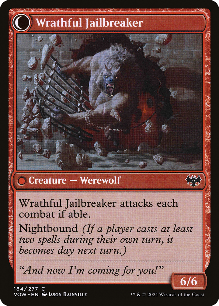 Weary Prisoner // Wrathful Jailbreaker (VOW-184) - : (Double Faced Transform) Foil