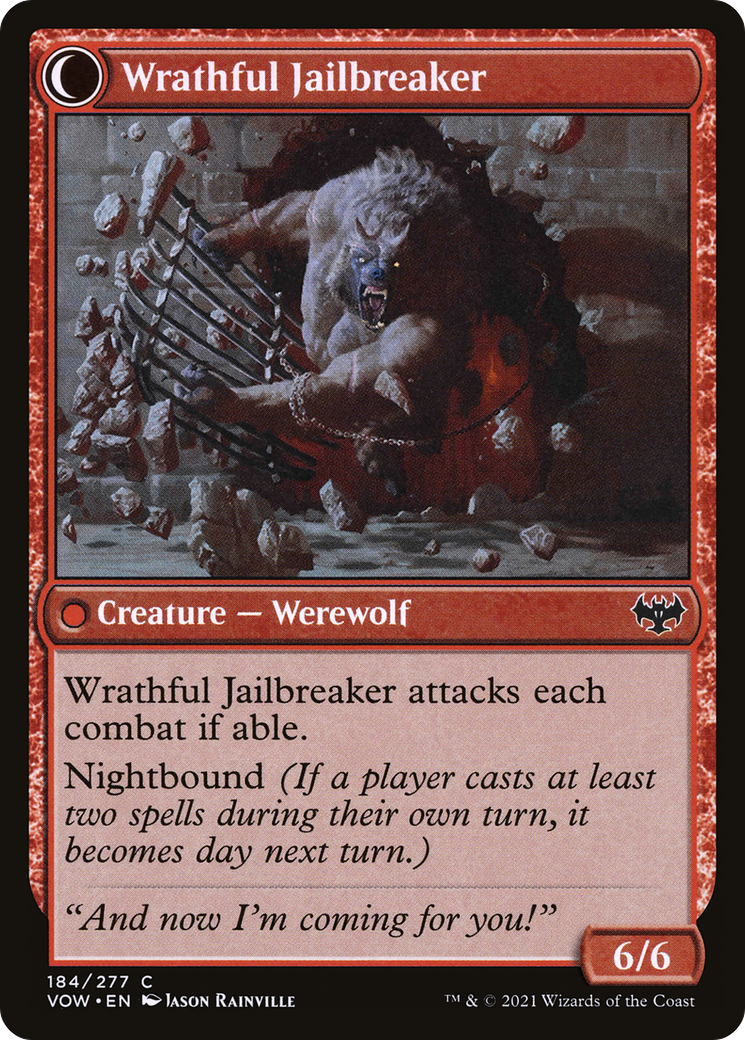 Weary Prisoner // Wrathful Jailbreaker (VOW-184) - : (Double Faced Transform)