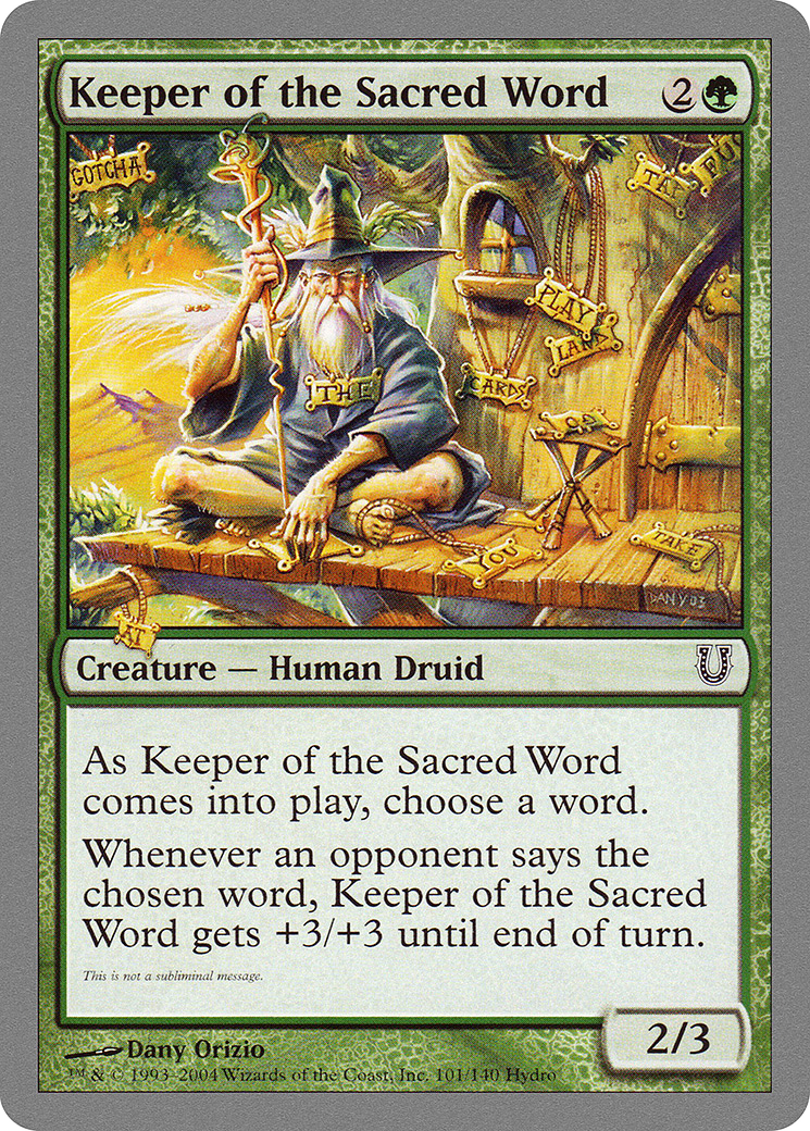 Keeper of the Sacred Word (UNH-101) -