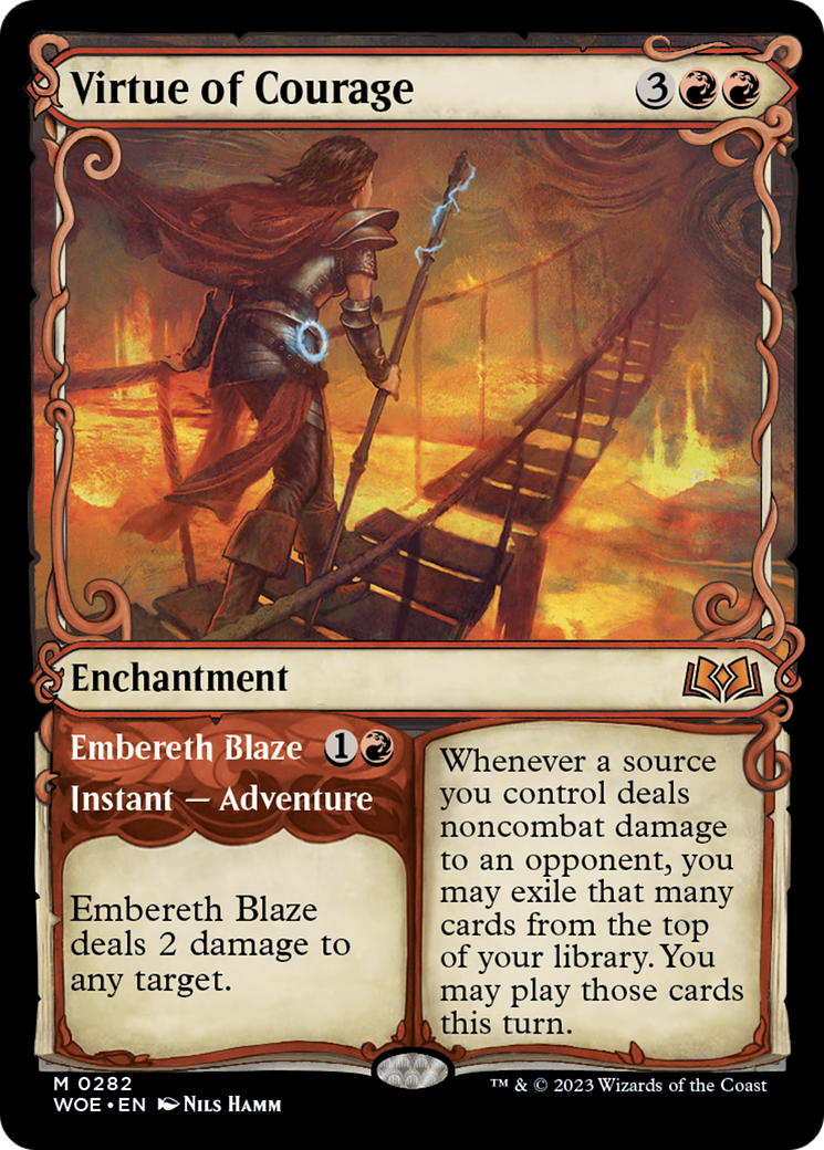 Virtue of Courage // Embereth Blaze (WOE-282) - : (Showcase) Foil