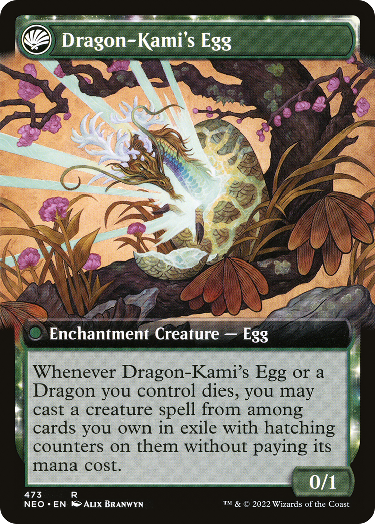 The Dragon-Kami Reborn // Dragon-Kami's Egg (NEO-473) - : (Extended Art, fandfc, enchantment) Foil