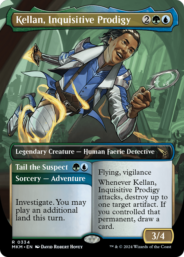 Kellan, Inquisitive Prodigy // Tail the Suspect (MKM-334) -  (Borderless) Foil