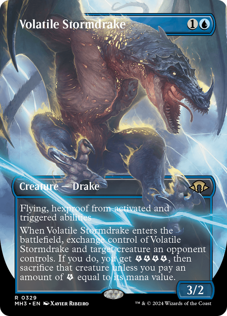 Volatile Stormdrake (MH3-329) -  (Borderless) Foil