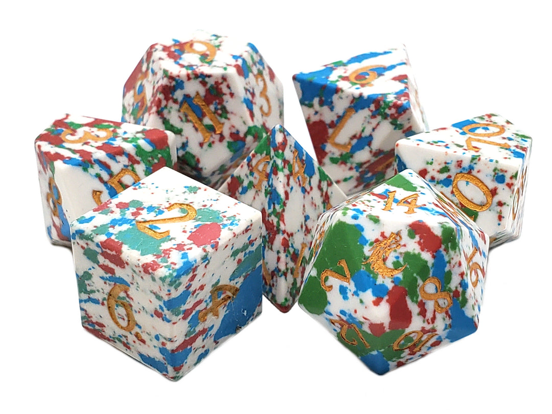 Gemstone 7-Piece Set - Turquoise - Red, Green, Blue & White