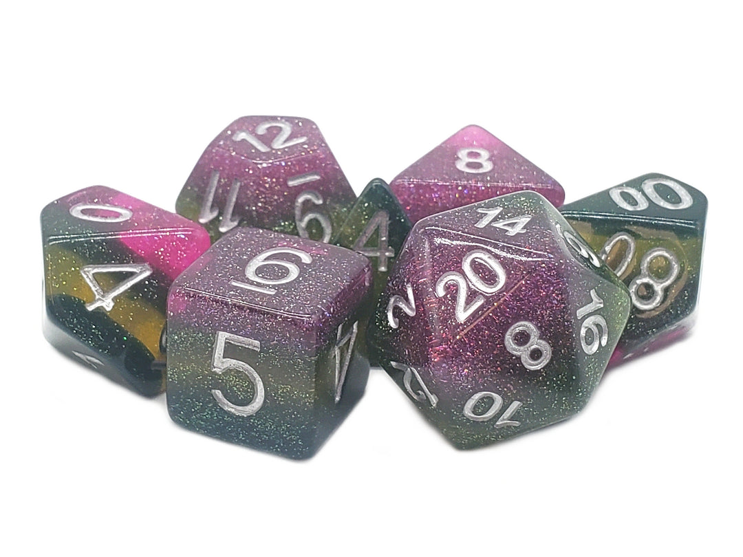 7 Piece DnD RPG Dice Set: Gradients - Grapevine