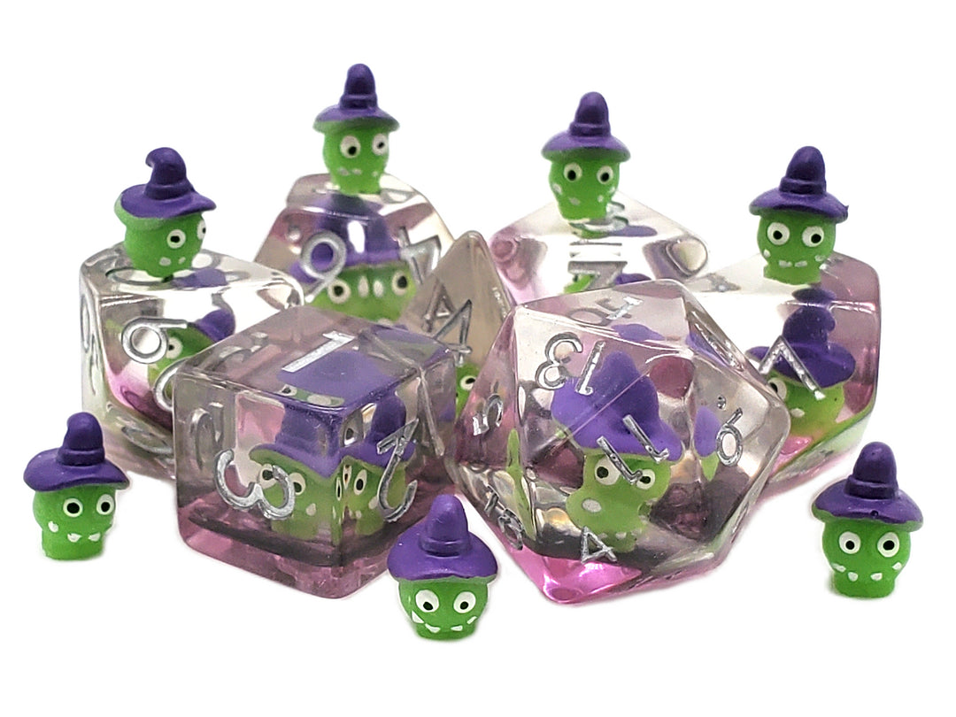 7 Piece DnD RPG Dice Set: Infused - Green Goblin
