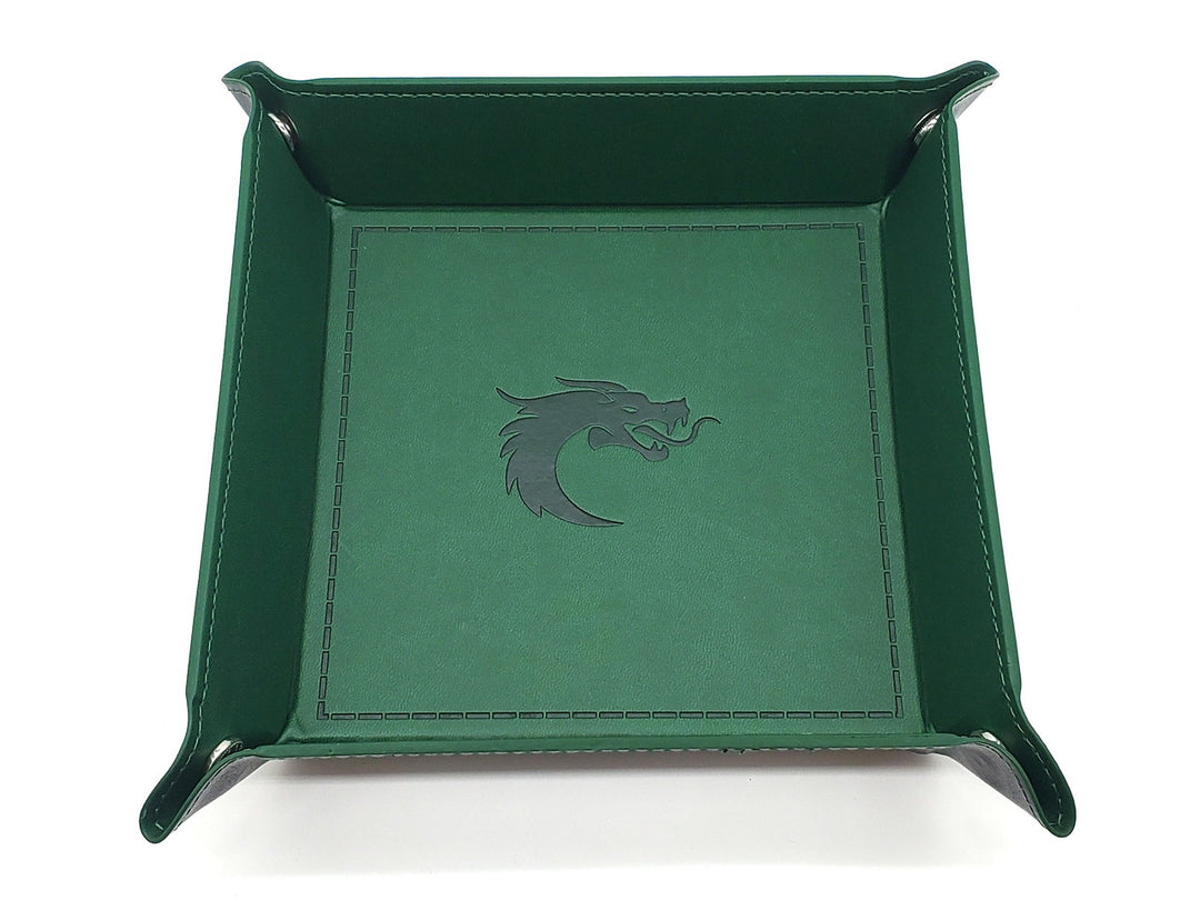 Old School Dice Tray Square: Dark Green