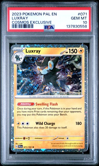 2023 POKEMON PAL EN-PALDEA EVOLVED #071 LUXRAY COSMOS EXCLUSIVE (PSA 10)