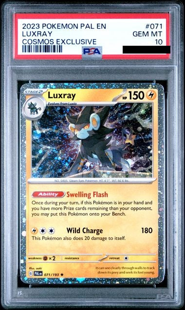 2023 POKEMON PAL EN-PALDEA EVOLVED #071 LUXRAY COSMOS EXCLUSIVE (PSA 10)