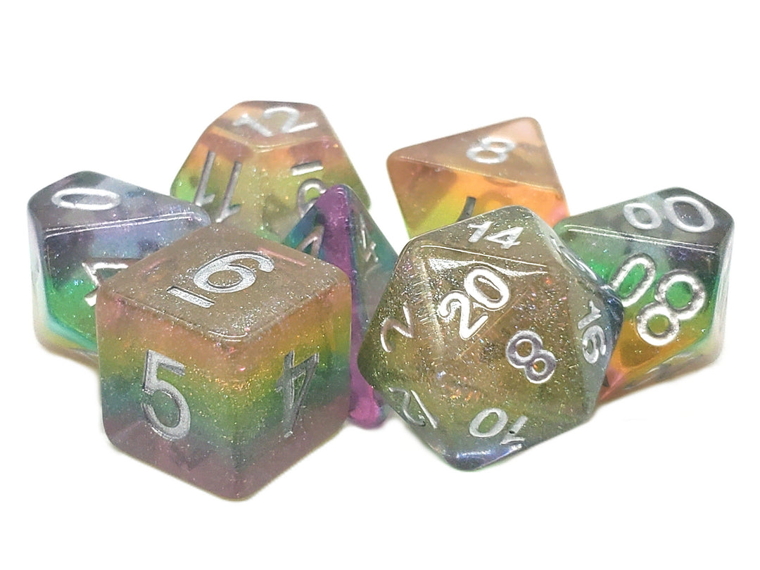 7 Piece DnD RPG Dice Set: Luminous - Fairy Dust