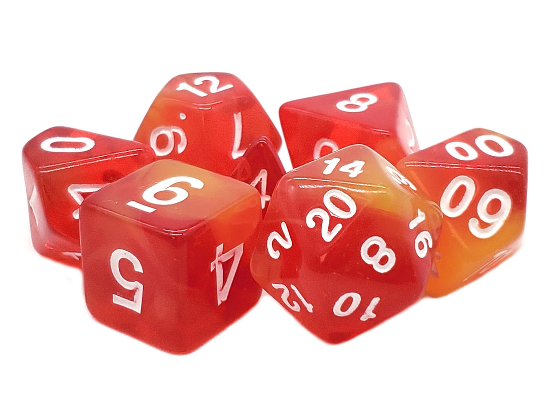 7 Piece DnD RPG Dice Set: Odyssey - Phoenix Rising