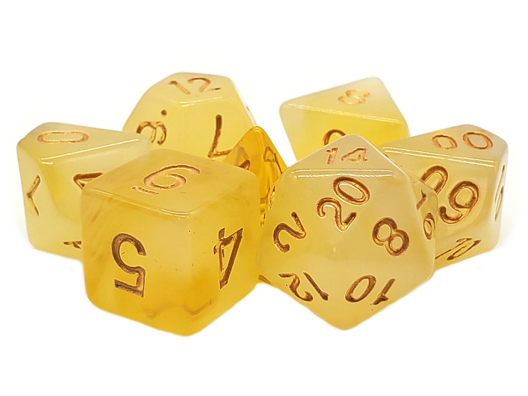 7 Piece DnD RPG Dice Set: Odyssey - Yellow