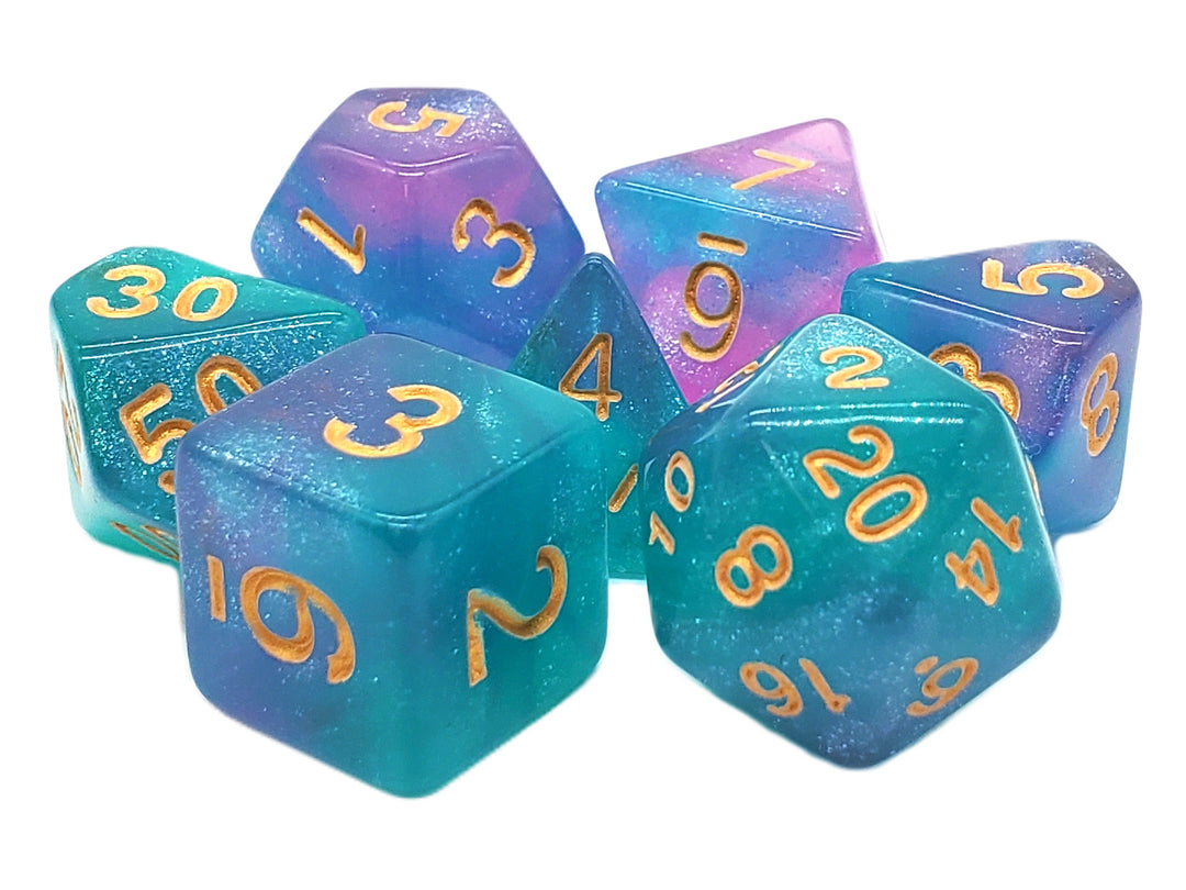 7 Piece DnD RPG Dice Set: Galaxy - Northern Lights