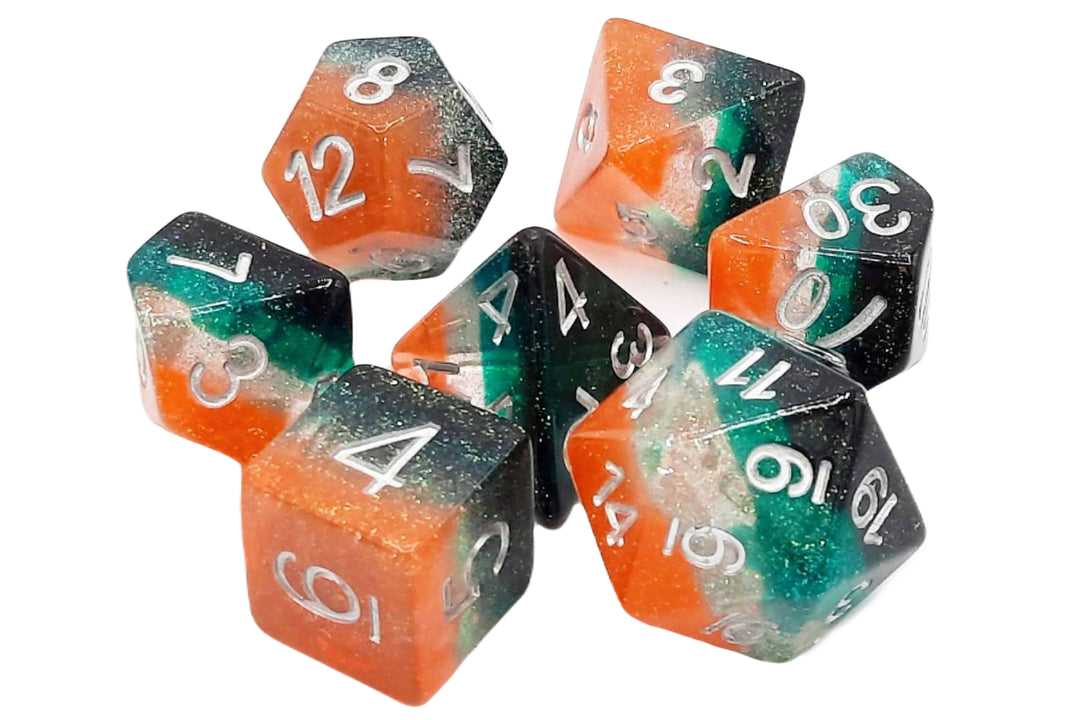 7 Piece DnD RPG Dice Set: Gradients - Oh Clementine!