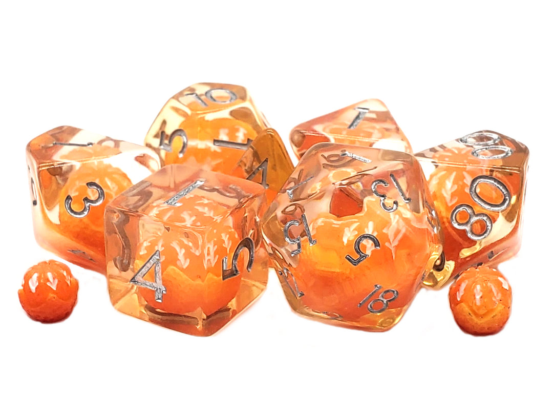 7 Piece DnD RPG Dice Set: Infused - Orange Yum!