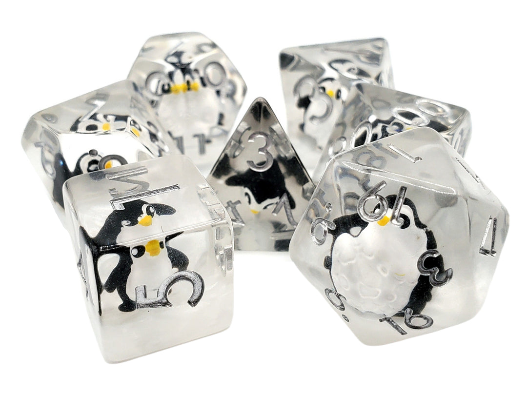 7 Piece DnD RPG Dice Set: Animal Kingdom - Penguin