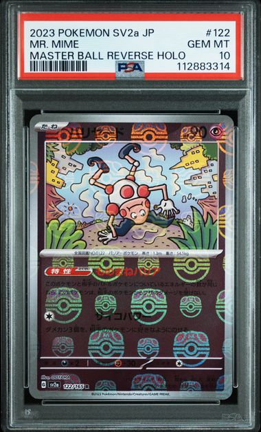 2023 POKEMON JAPANESE SV2a-POKEMON CARD 151 #122 MR. MIME MASTER BALL REVERSE HOLO PSA 10