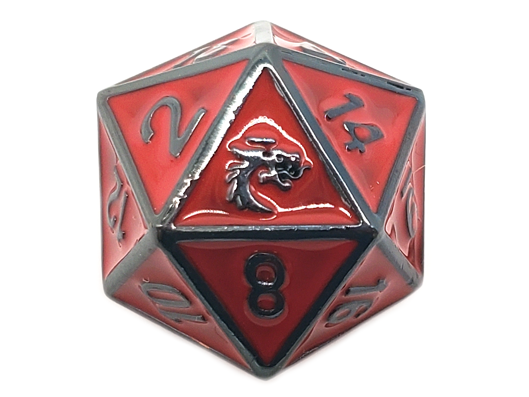 Elven Forged - Red with Black Nickel D20