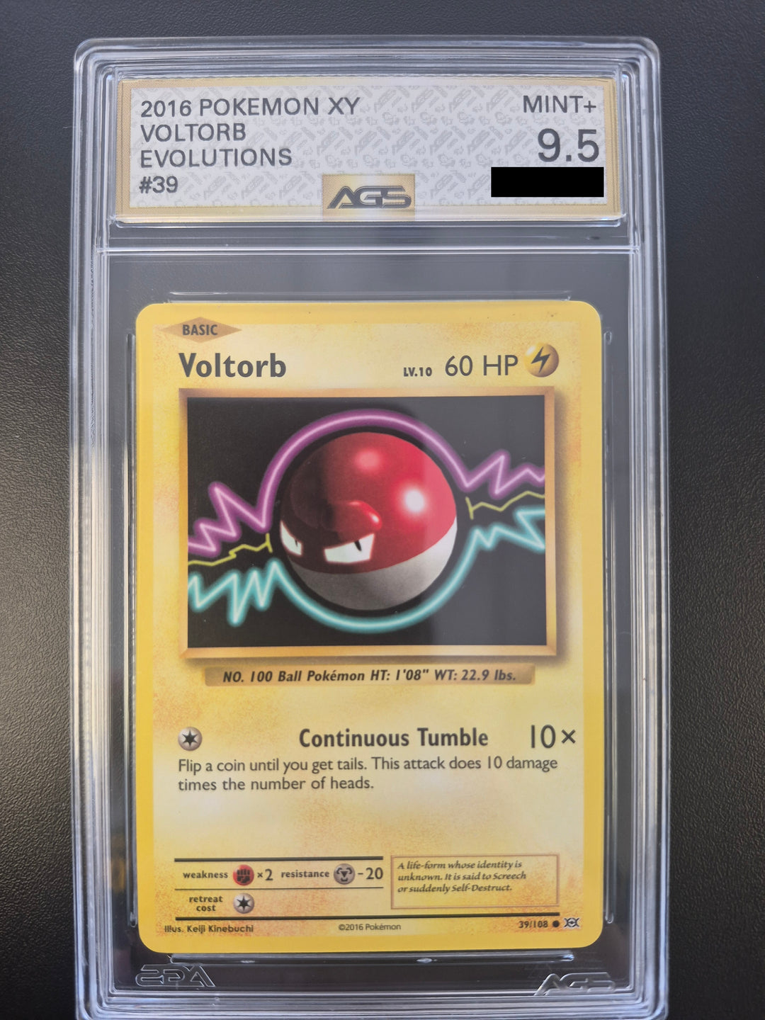 2023 Pokemon CLC Voltorb Holo AGS 9.5