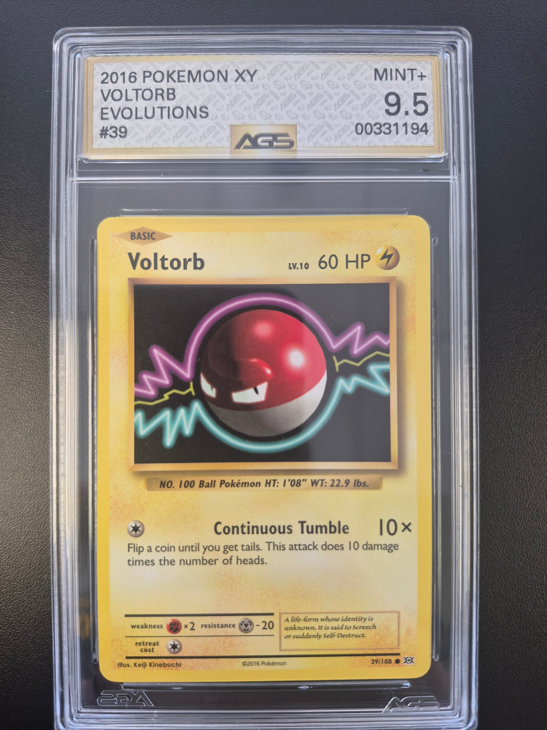 2023 Pokemon CLC Voltorb Holo AGS 9.5