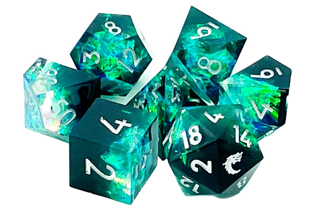 Sharp Edged Dice - Emerald Forest