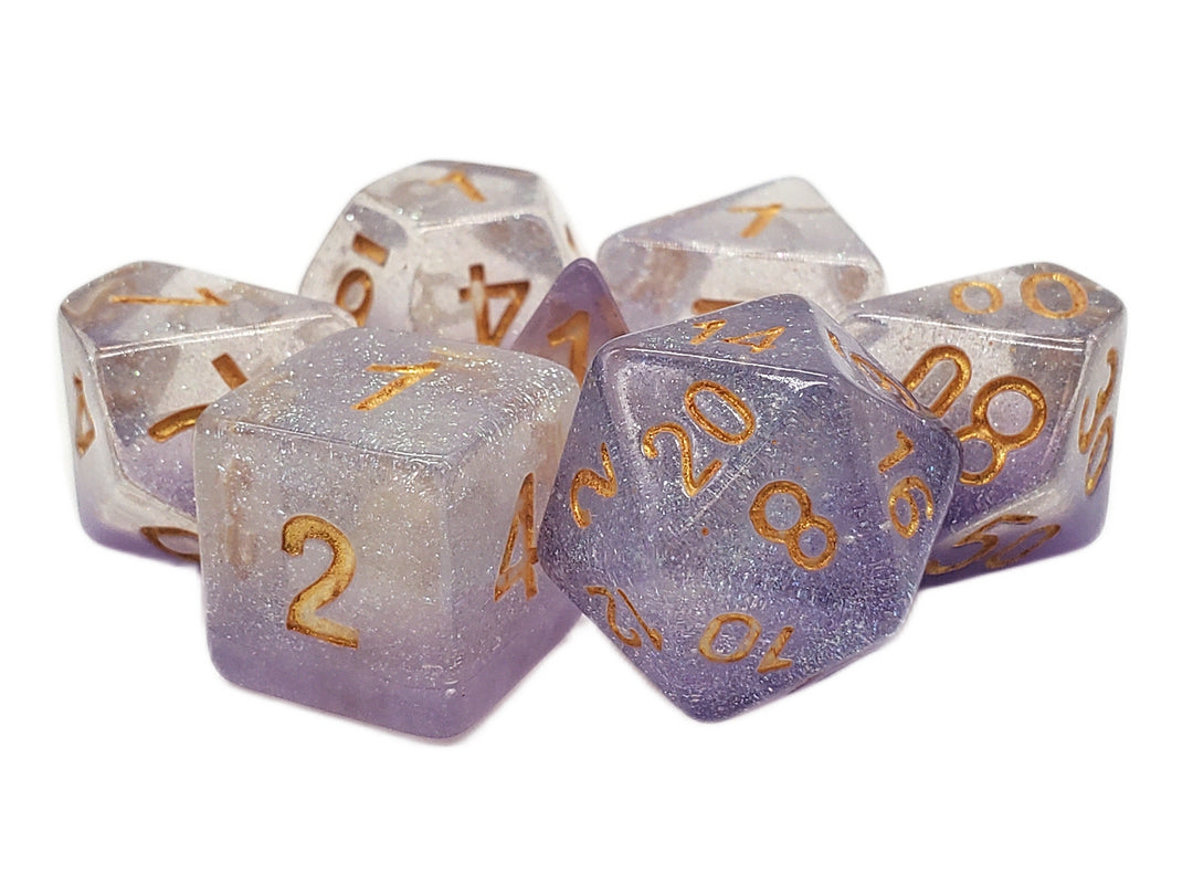 7 Piece DnD RPG Dice Set: Luminous - Snow Cone - New