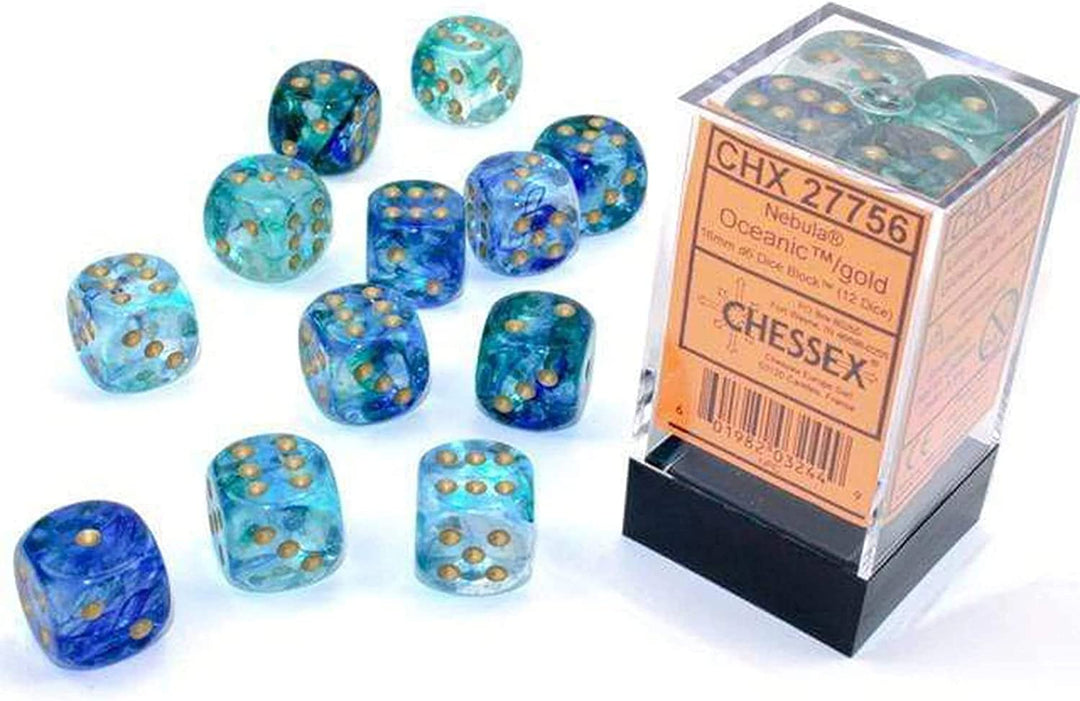 Chessex: Nebula Oceanic/Gold 16mm